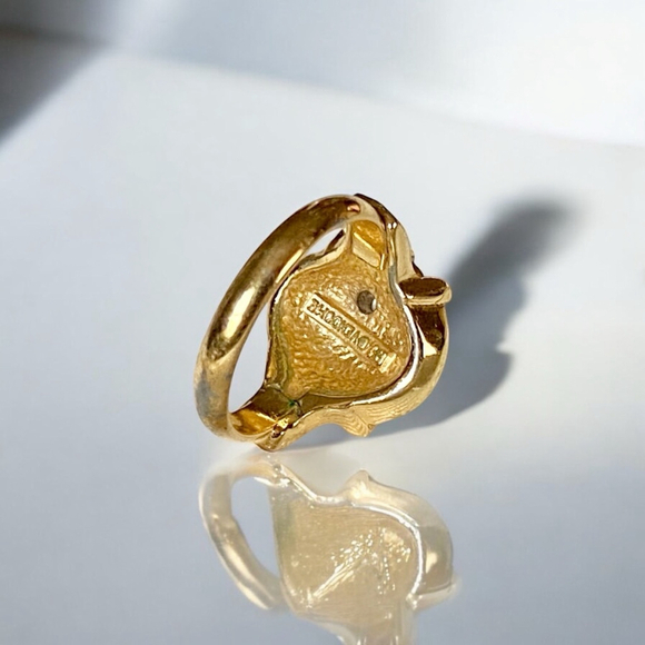 Vintage Vendome Crystal Faux Pearl Ring, Jewelry, Goldtone, Size 8 - Picture 4 of 8